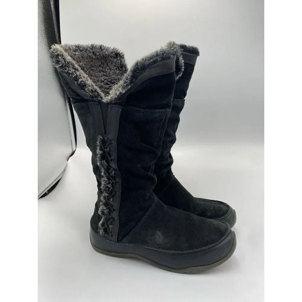 The North Face Women's Suede Primaloft 200 Insulted Mid Calf Boots Black 6.5